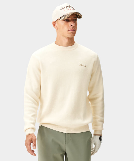 White Cashmere Blend Knit Crewneck