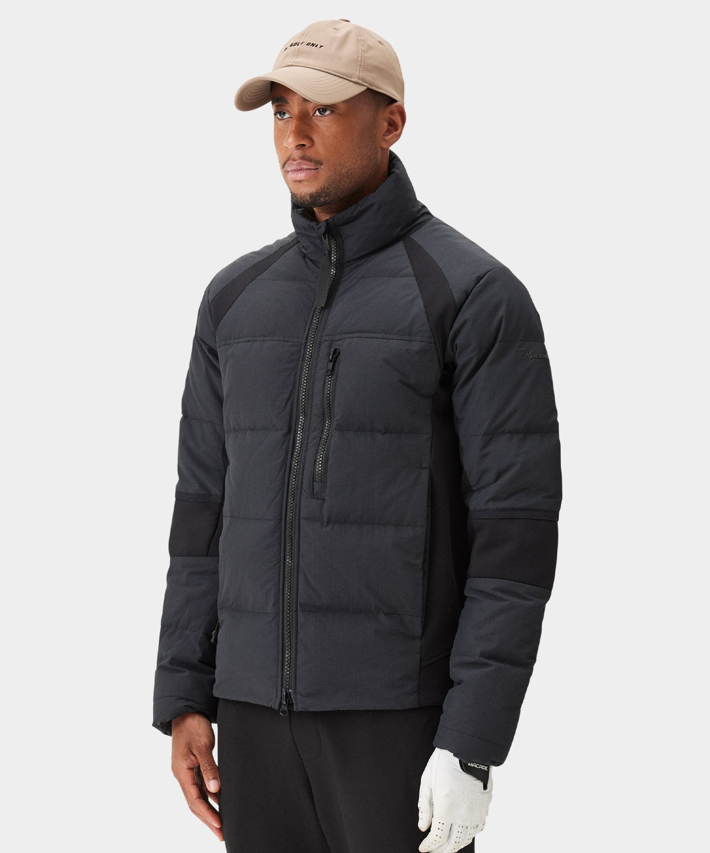 Black Padded Core Tech Jacket