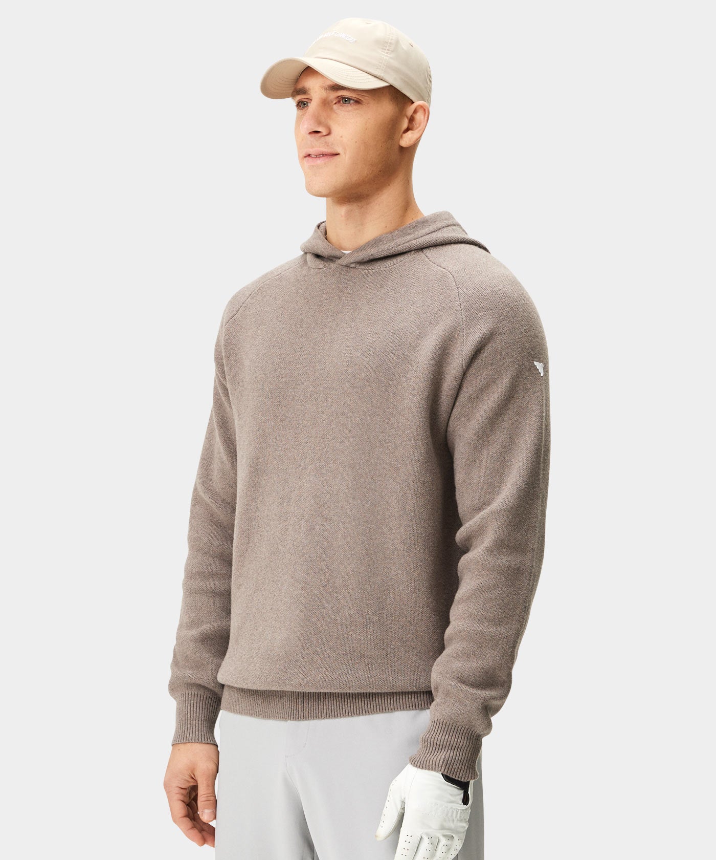 Brown Tech Knit Hoodie Macade Golf