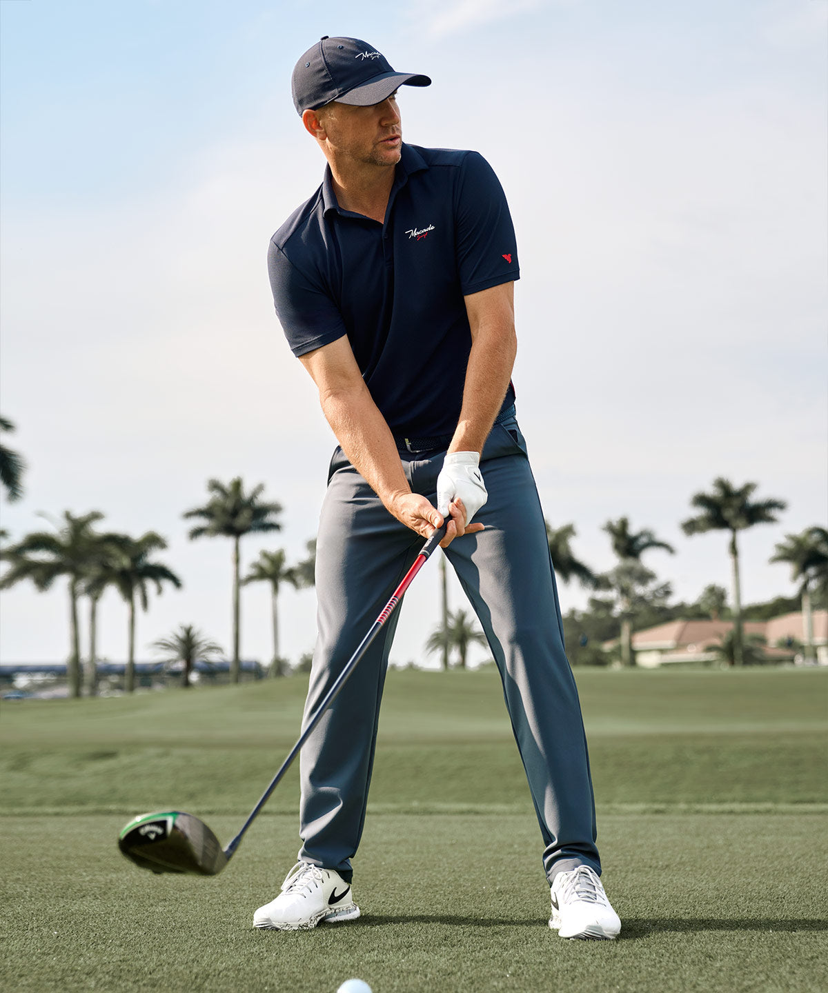 Navy TX Script Shirt Macade Golf