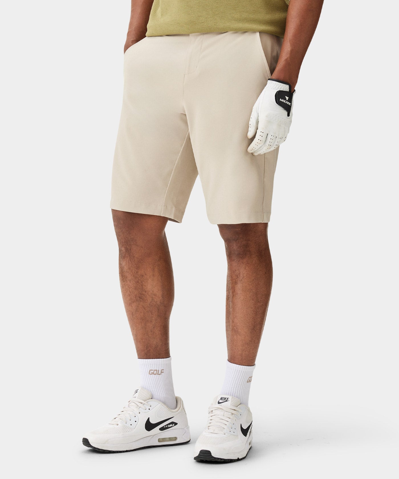 Tan Four-Way Stretch Shorts