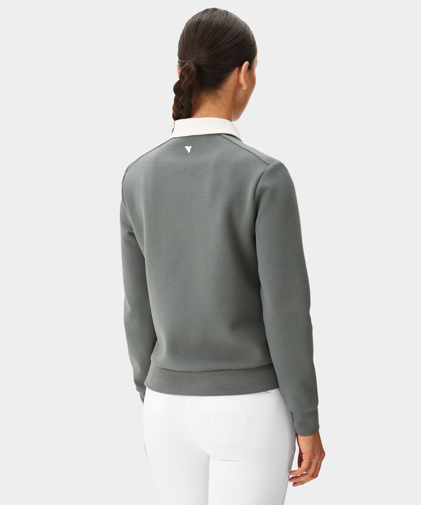 Rae Teal Gray Polo Sweatshirt