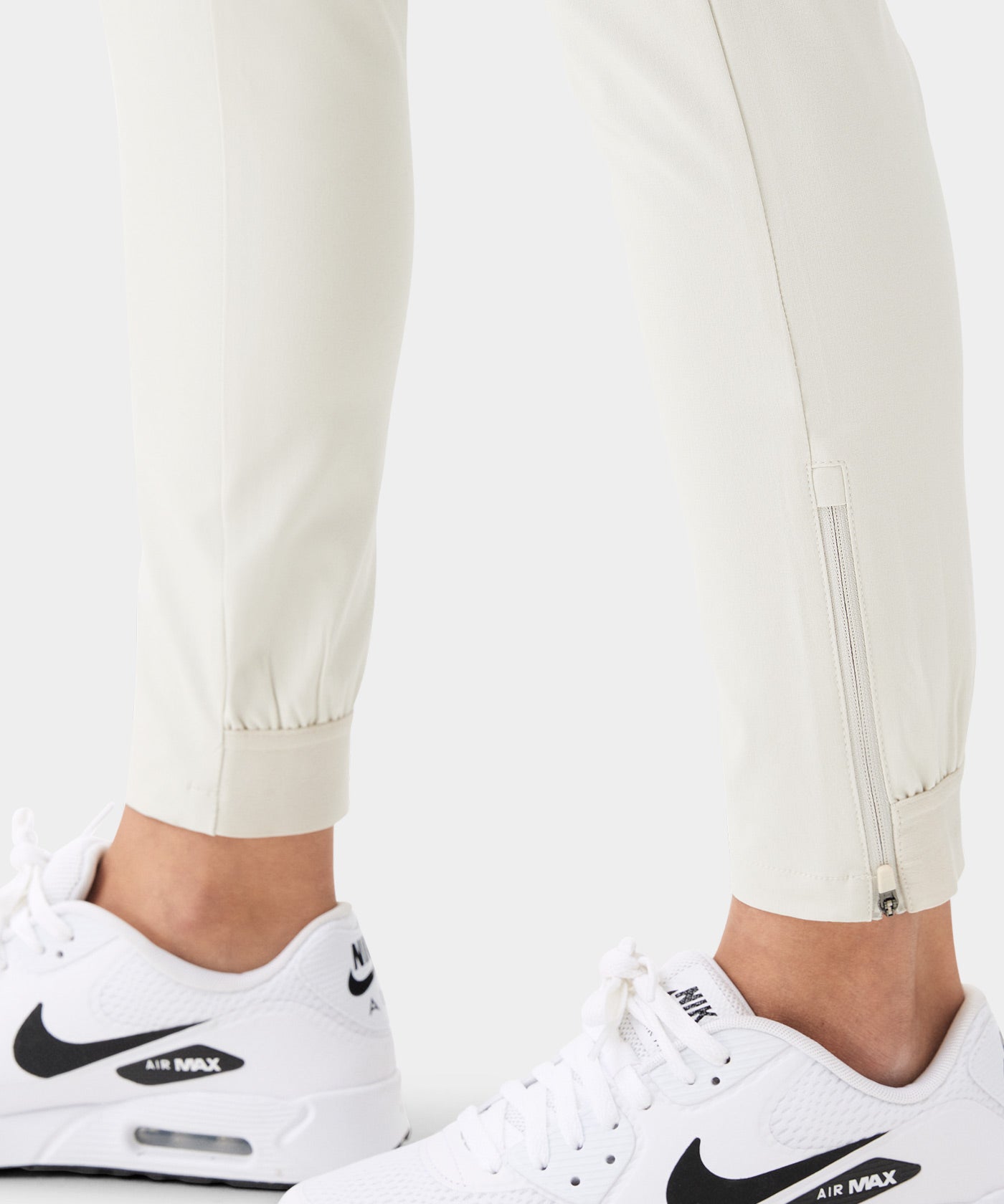 Bone White Four-Way Stretch Jogger