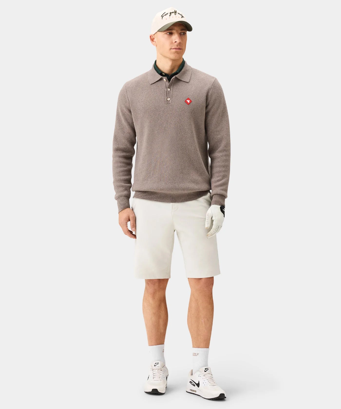 Cashmere Blend Knit Polo - Cedar