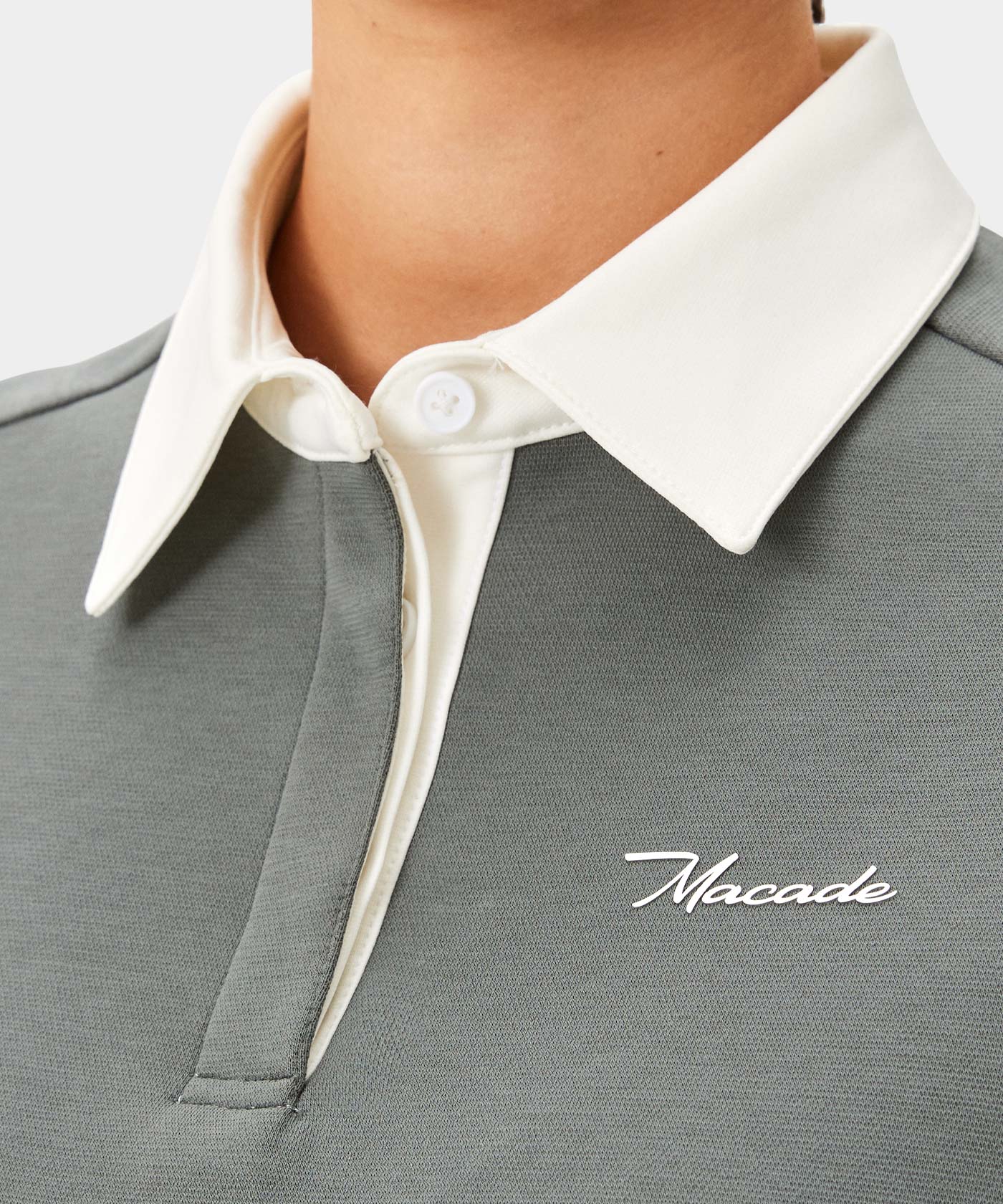 Rae Teal Gray Polo Sweatshirt