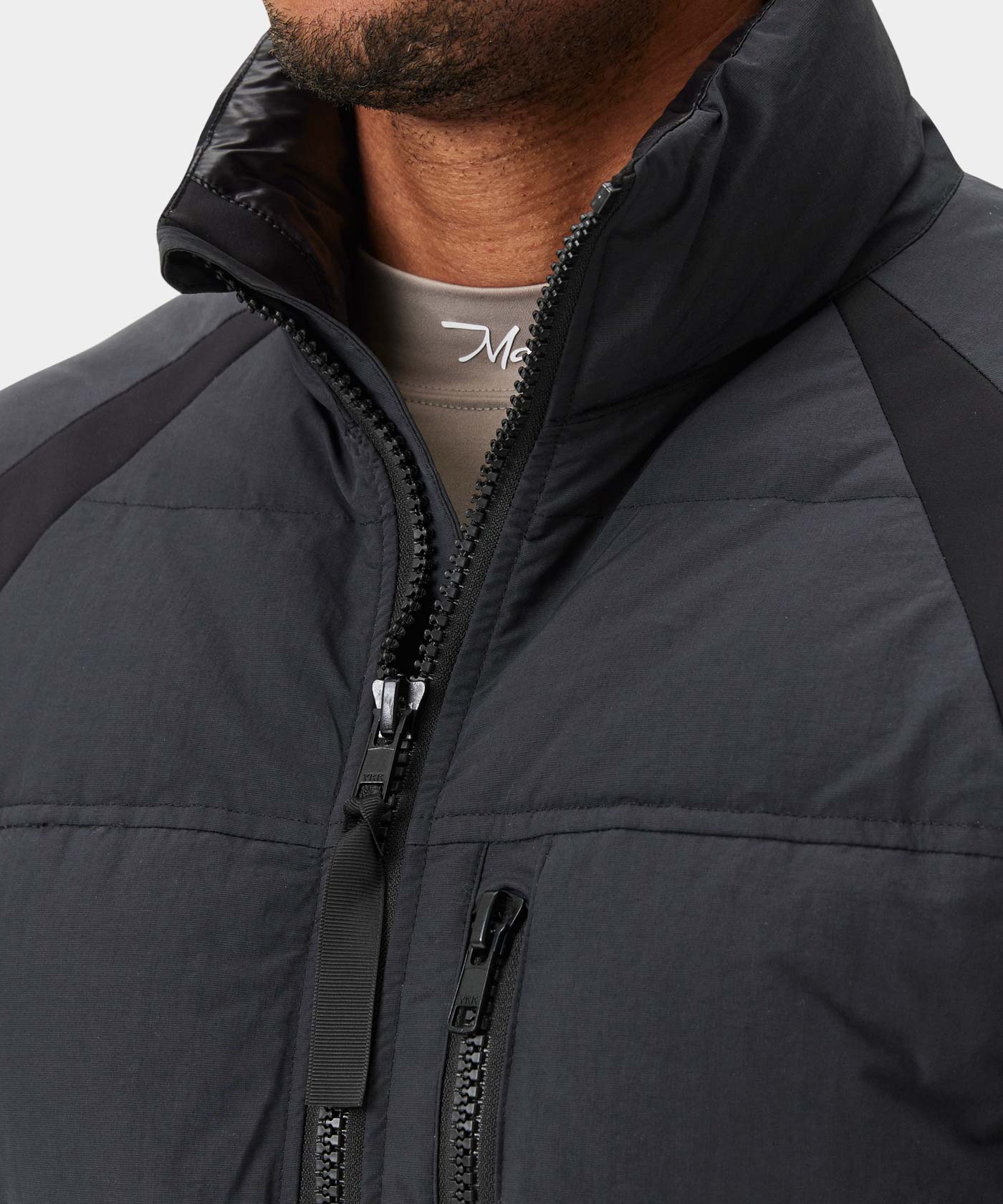 Black Padded Core Tech Jacket