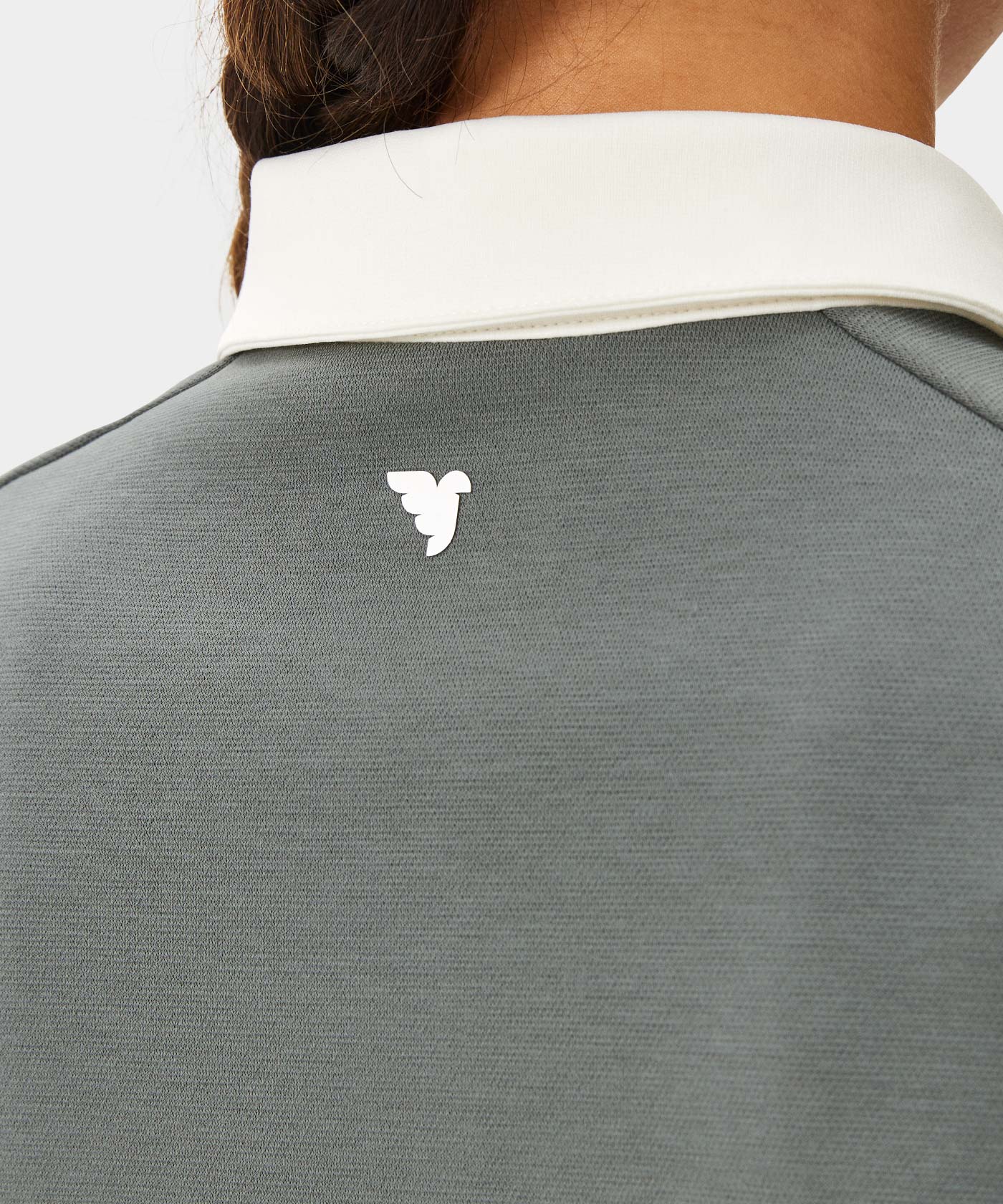 Rae Teal Gray Polo Sweatshirt