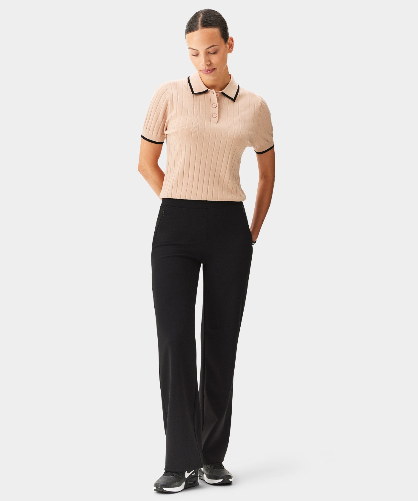 Skye Course Knit Polo - Tan