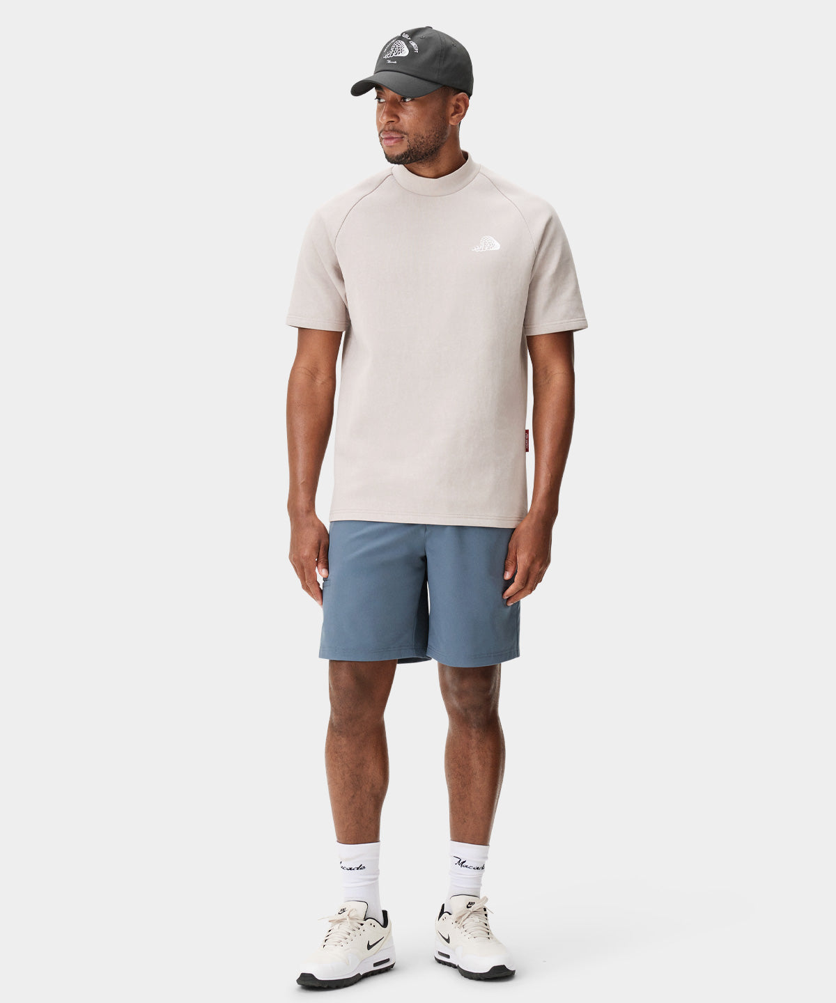 Stone Blue Pleated Players Shorts Macade Golf