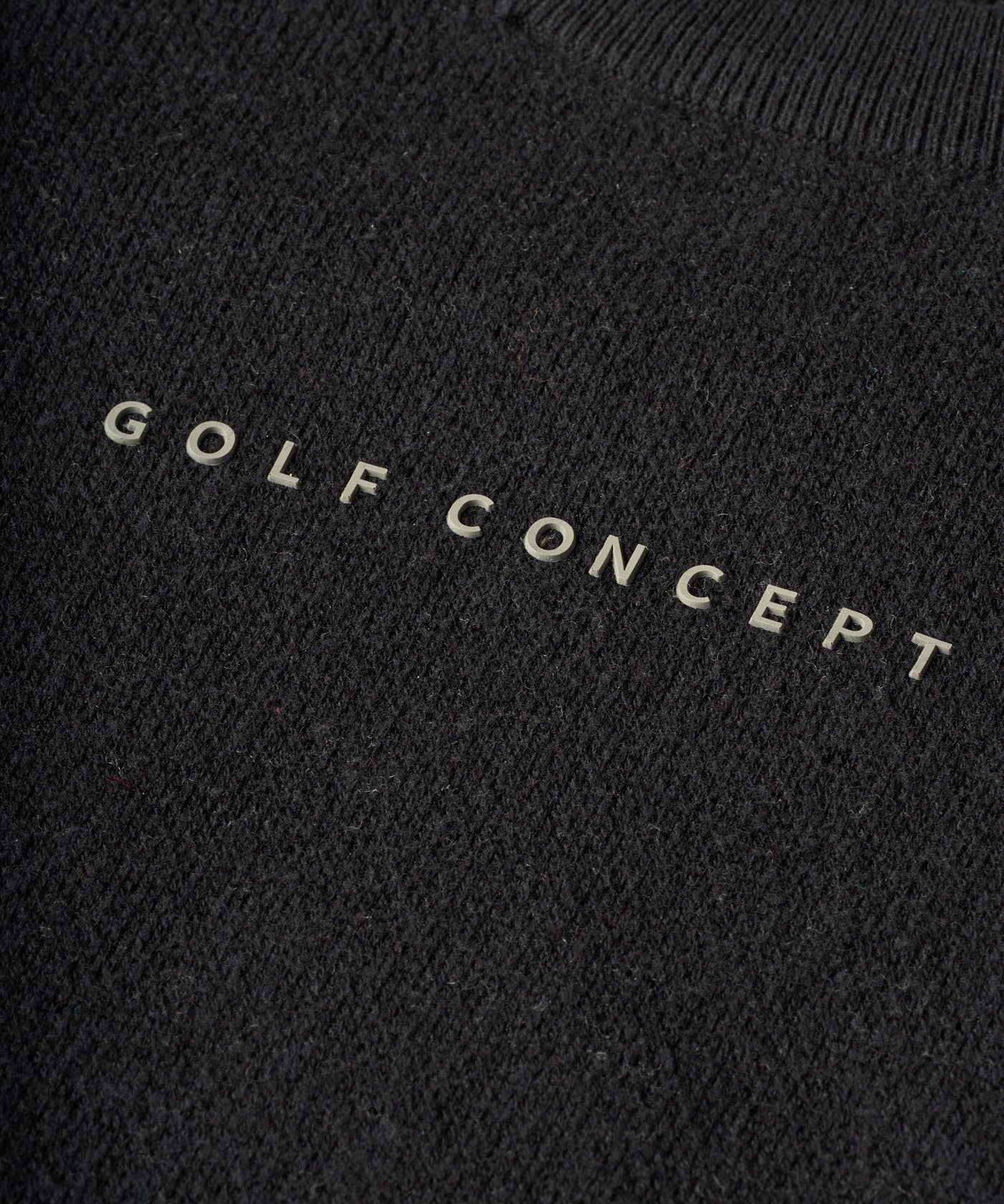 Black Cashmere Blend Intarsia Crewneck