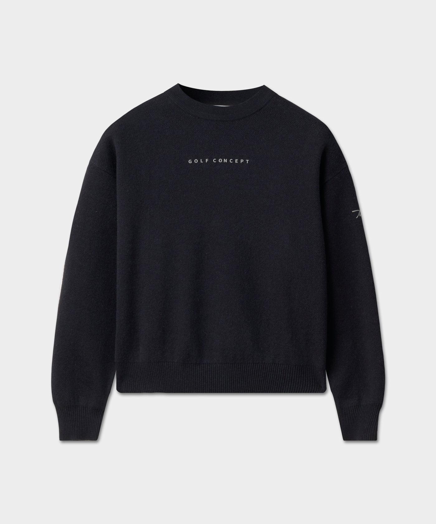 Black Knit Intarsia Sweater