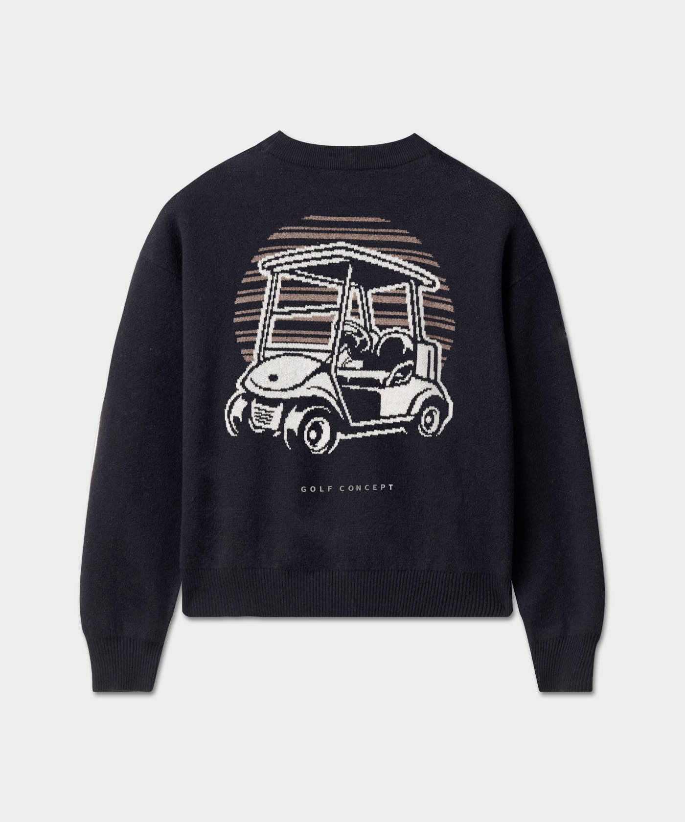 Black Knit Intarsia Sweater