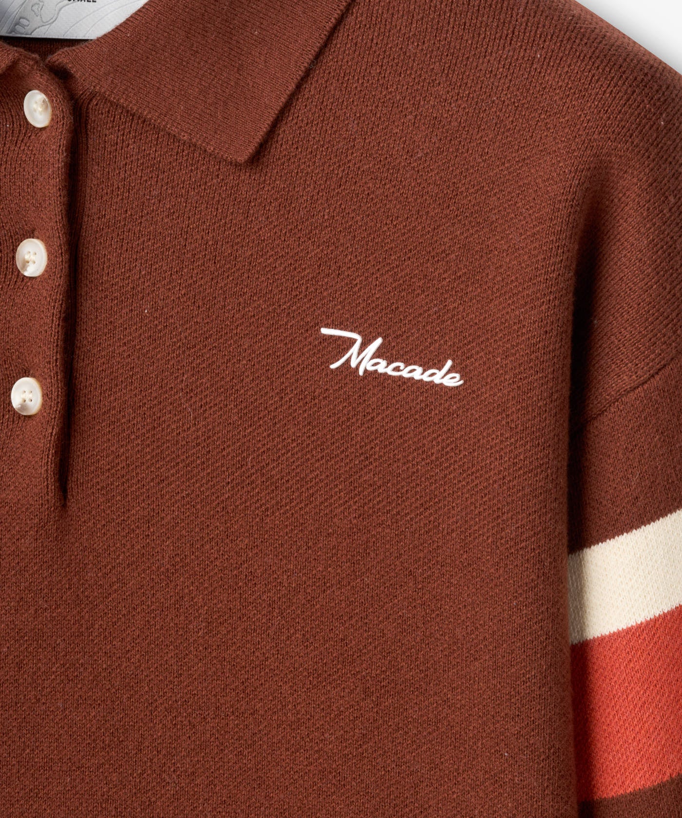 Rust Lite Knit Polo Sweater