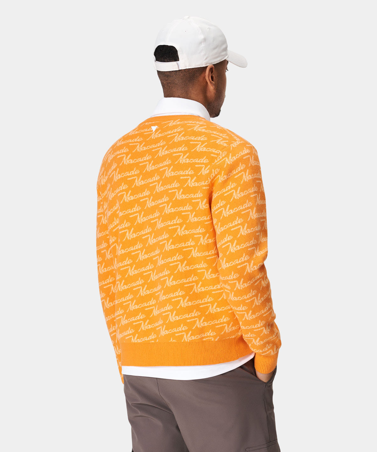 Orange Intarsia Oversized Crewneck Macade Golf