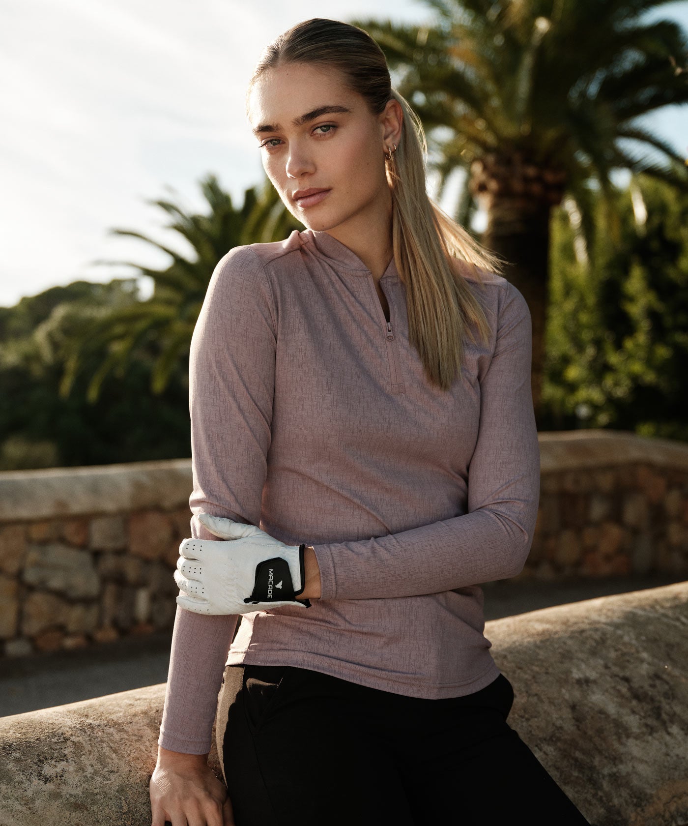 Dawn Mauve Long-Sleeve Bomber Shirt