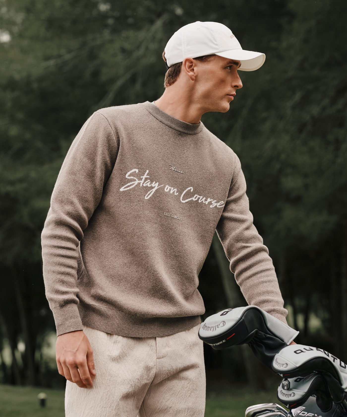 TX Intarsia Knit Crewneck - Ash