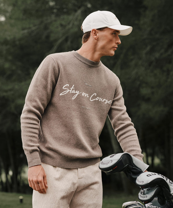TX Intarsia Knit Crewneck - Ash