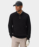 Black Cashmere Blend Knit Polo