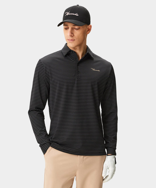 Black TR Striped Longsleeve Shirt Macade Golf