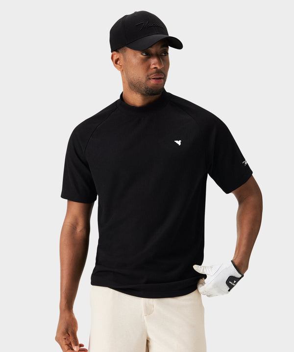 Tyler Mock Neck Tee - Black
