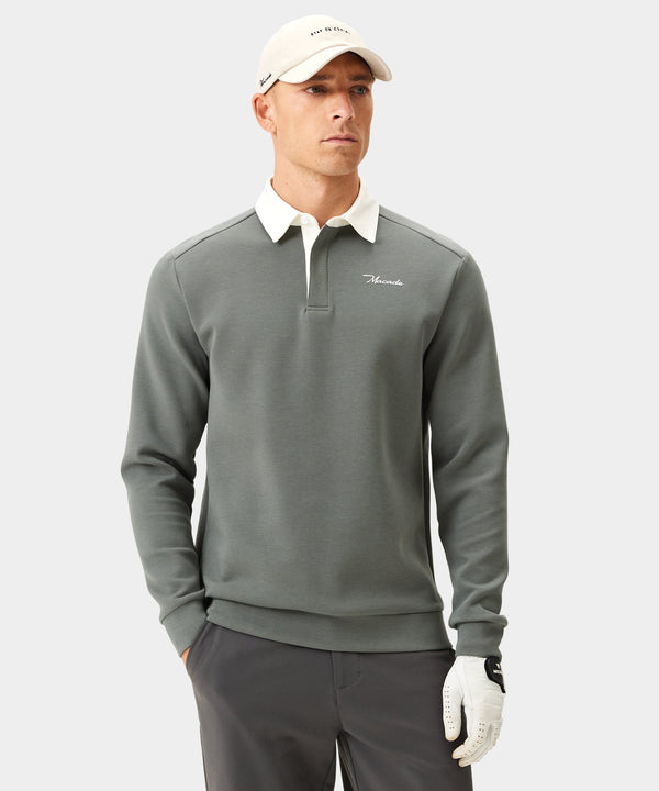 Blades Polo Sweatshirt - Teal Gray