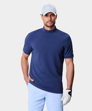 Heath Spruce Blue Mock Tee Macade Golf
