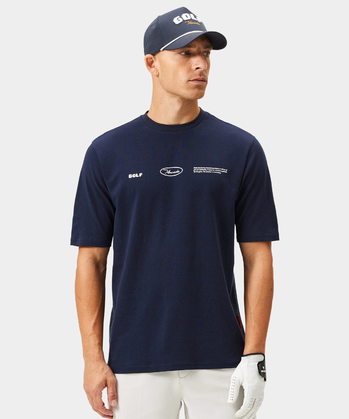 Dark Blue Crossover Tee Macade Golf