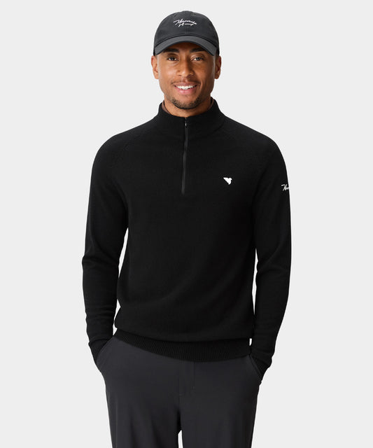 Bridge Merino Quarter Zip - Black