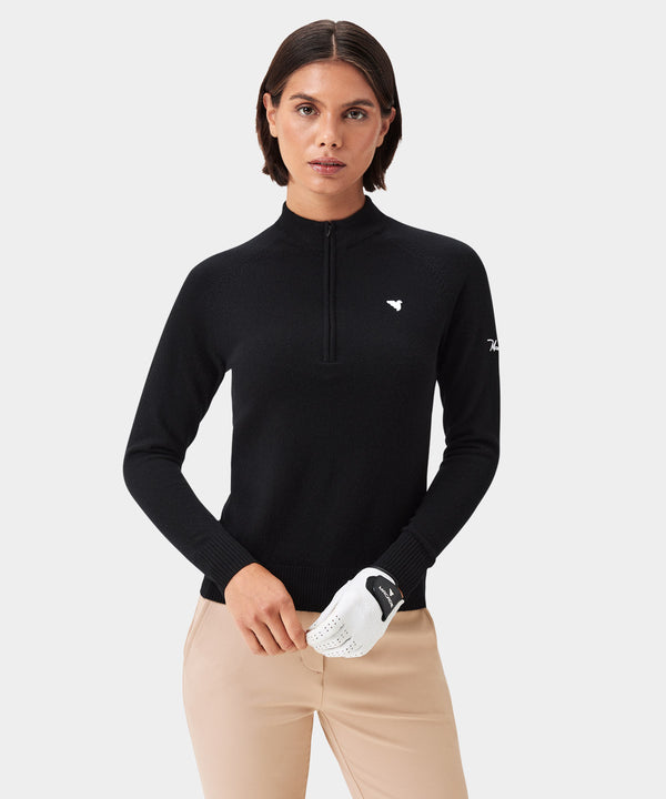 Bridge Merino Quarter Zip - Black