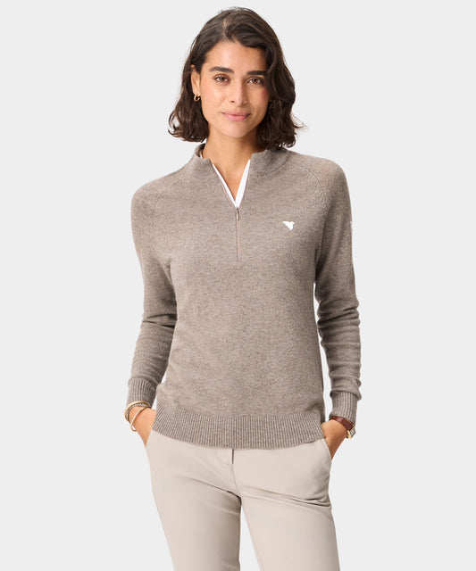 Bridge Merino Quarter Zip - Brown