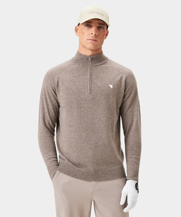 Bridge Merino Quarter Zip - Brown