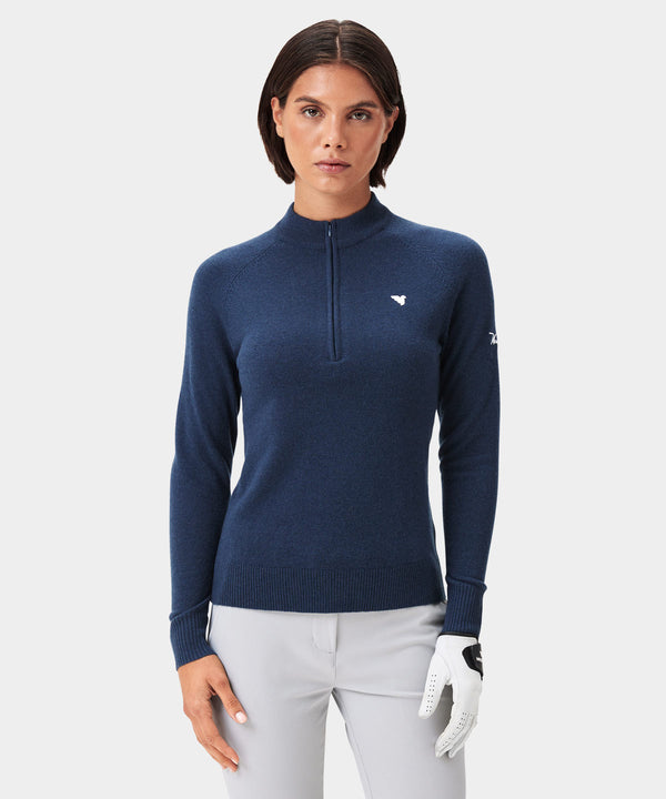 Bridge Merino Quarter Zip - Dark Blue