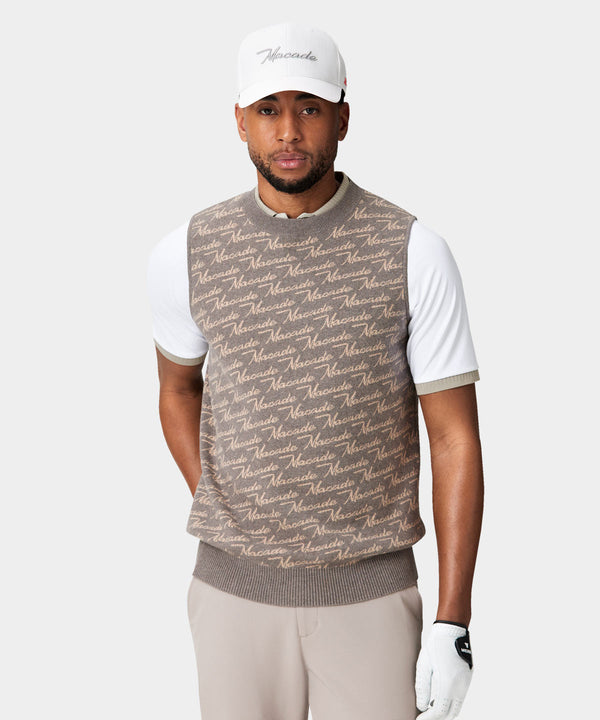 Knit Vest - Brown Intarsia