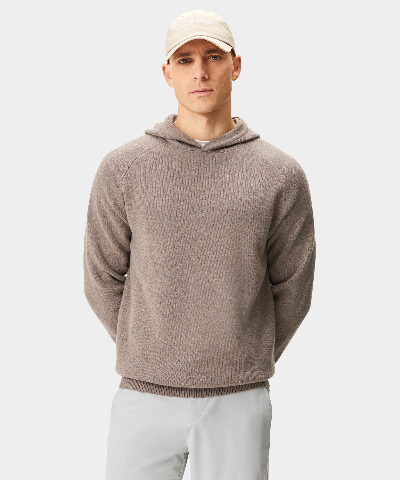 Brown Tech Knit Hoodie Macade Golf