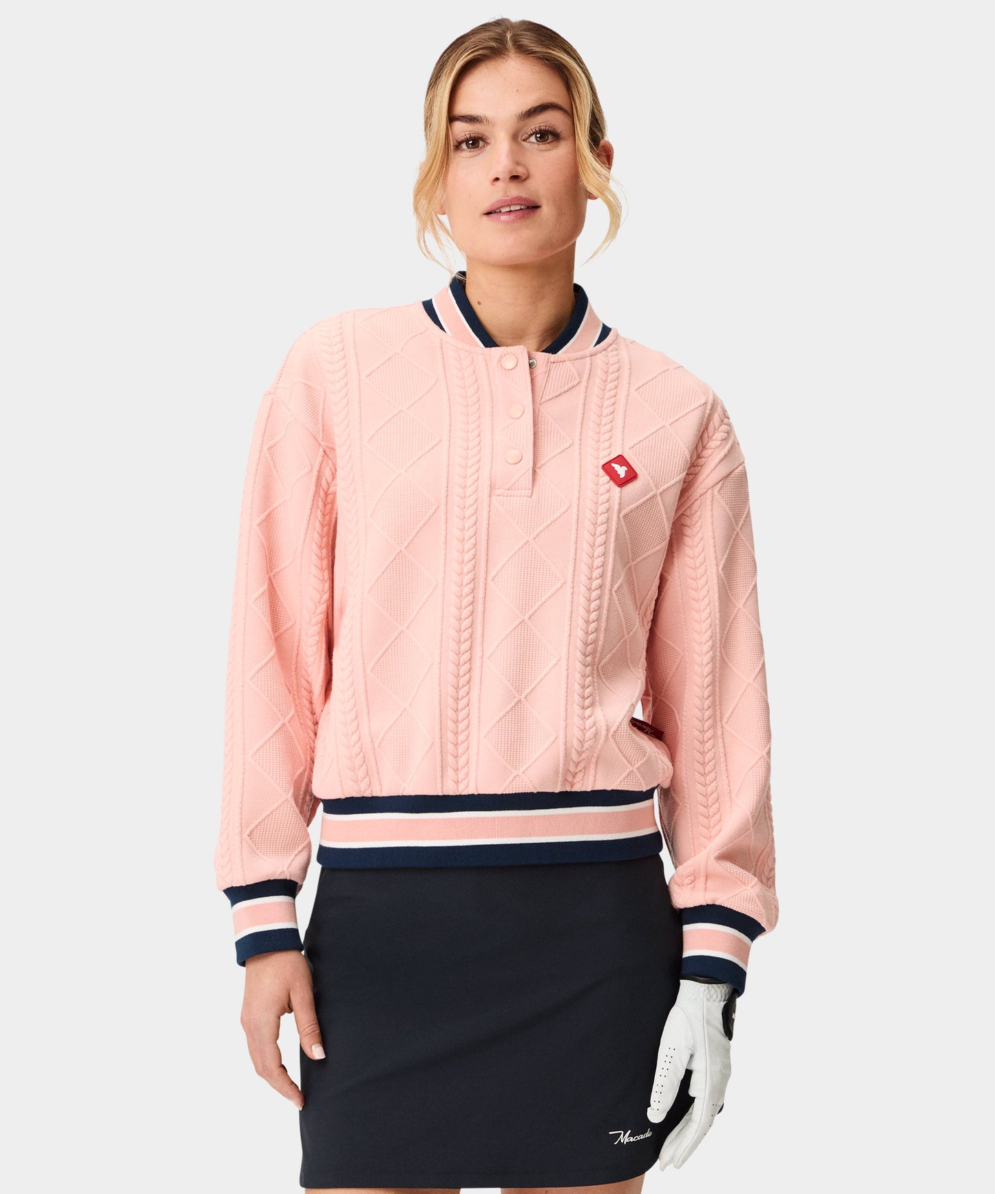 TR Bomber Pullover - Coral