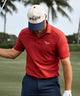 Crimson Red TX Script Shirt Macade Golf