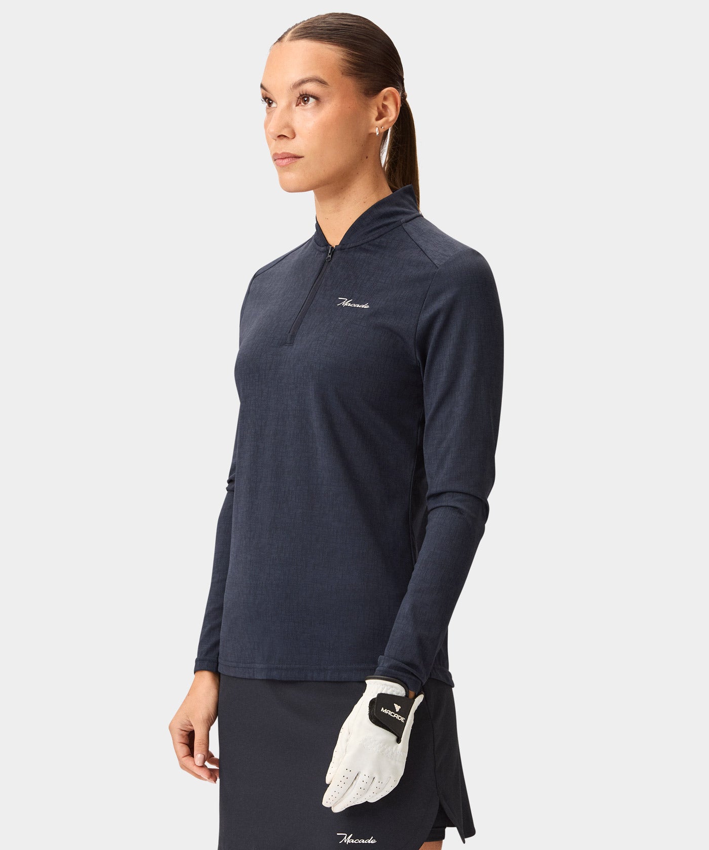 Dawn Navy Long-Sleeve Bomber Shirt