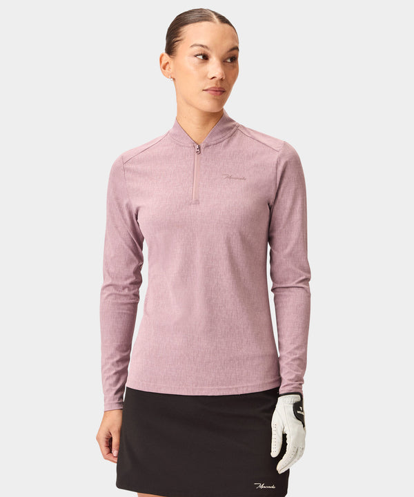 Dawn Long-Sleeve Bomber Shirt - Mauve