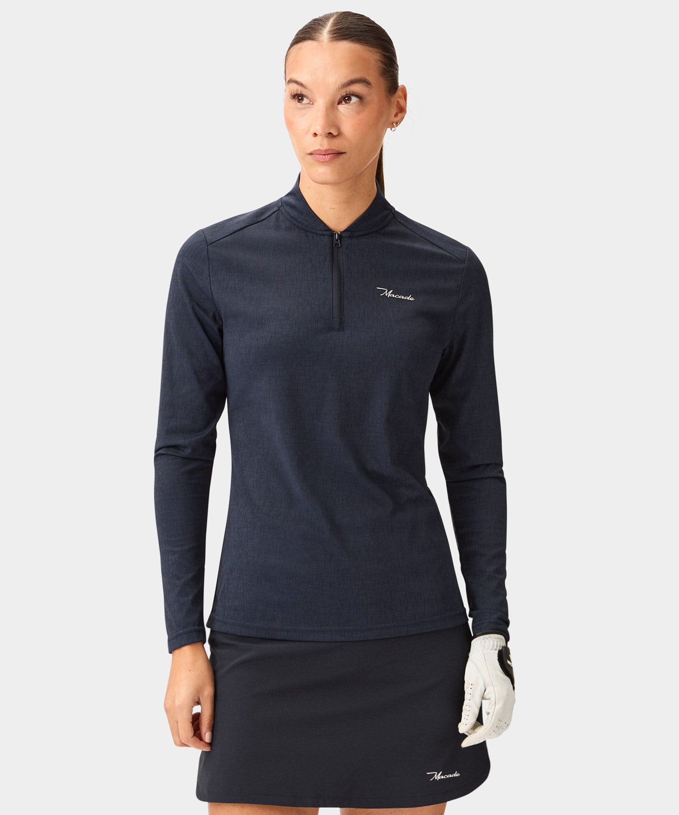 Dawn Navy Long-Sleeve Bomber Shirt