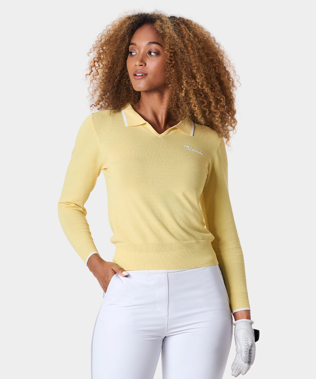 Ella Yellow Knit Top Macade Golf