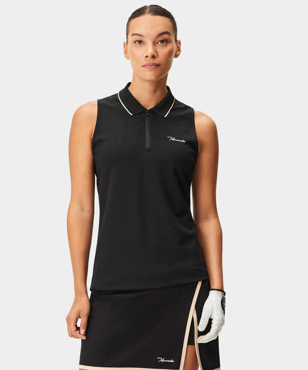 Players Zip Sleeveless Shirt - Black