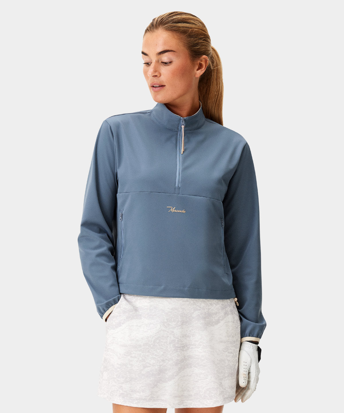 Stone Blue Players Cropped Anorak Macade Golf