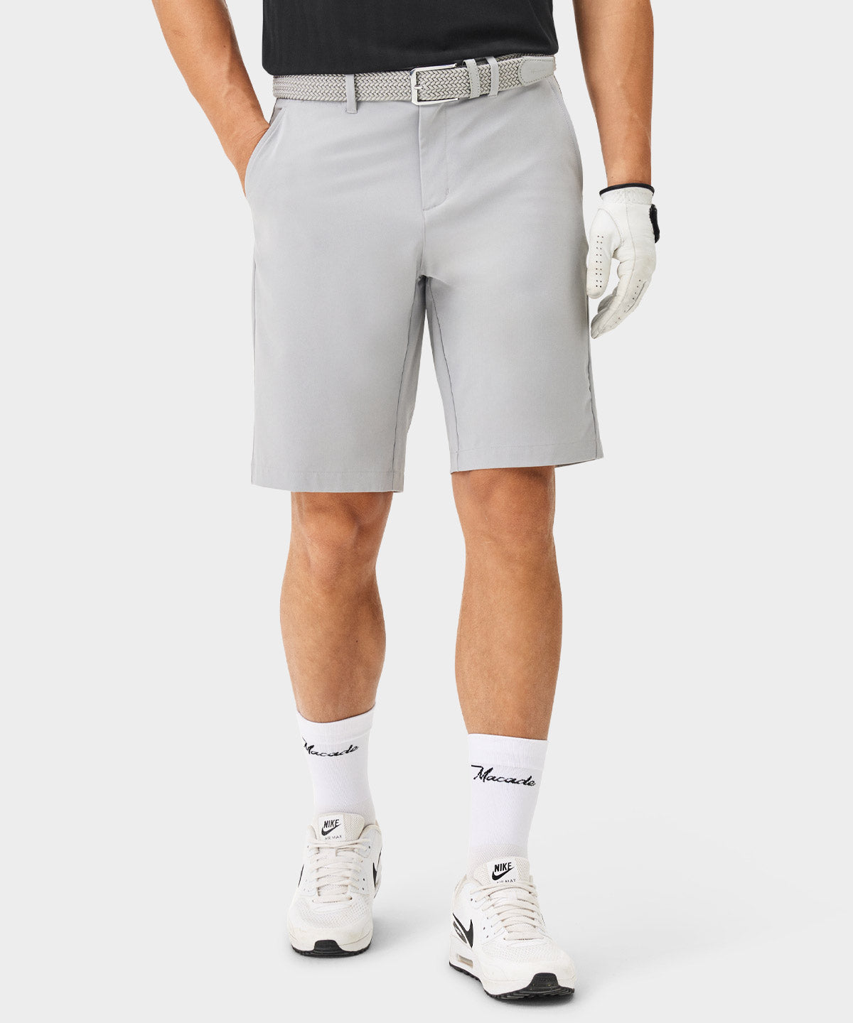 Light Grey Four-Way Stretch Shorts Macade Golf