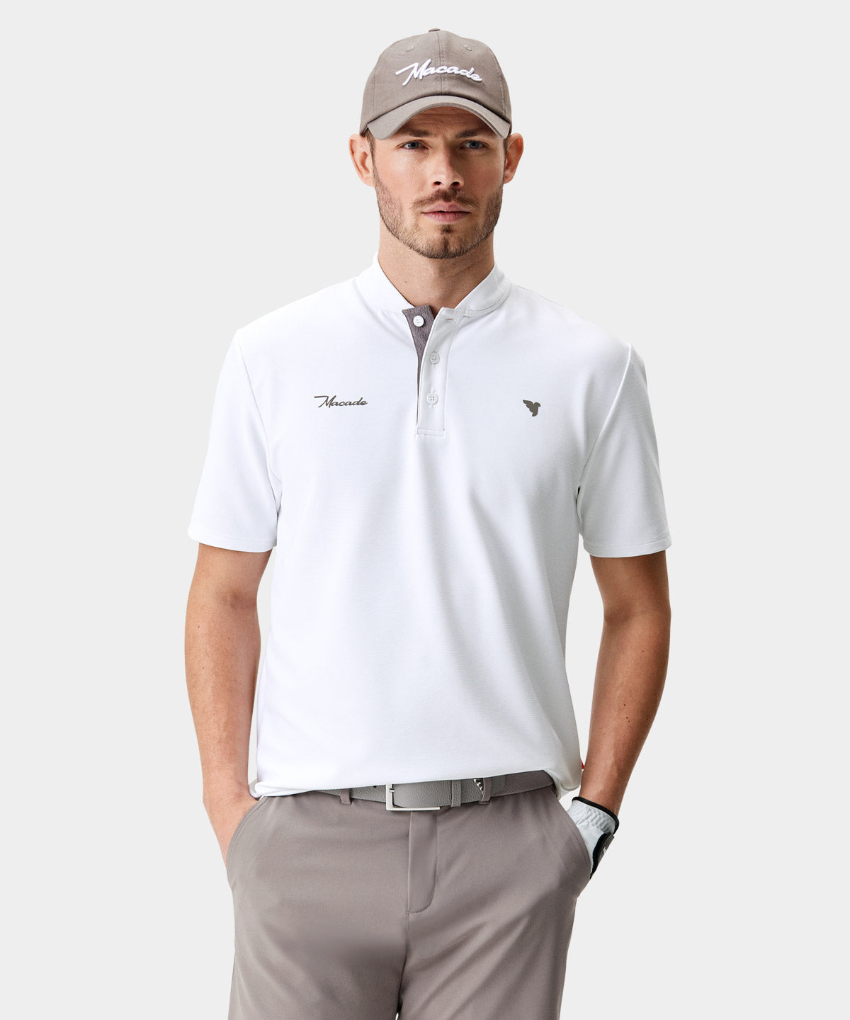 Heath White Bomber Shirt – Macade Golf