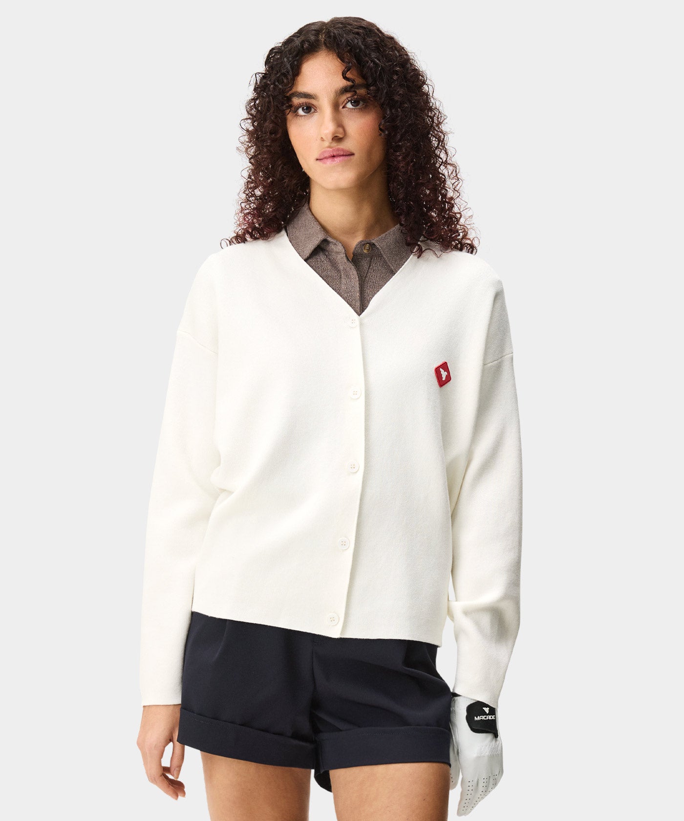Ivory Oversized Intarsia Cardigan