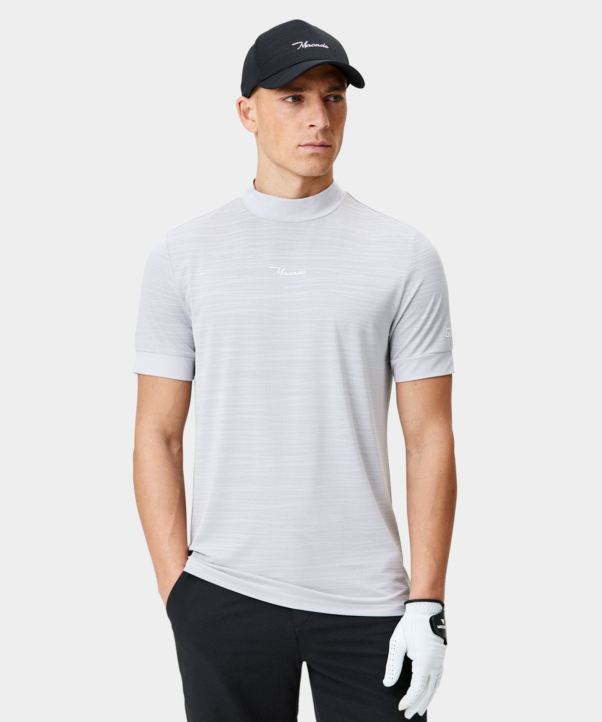 Light Grey Jupiter Mock Neck Tee Macade Golf