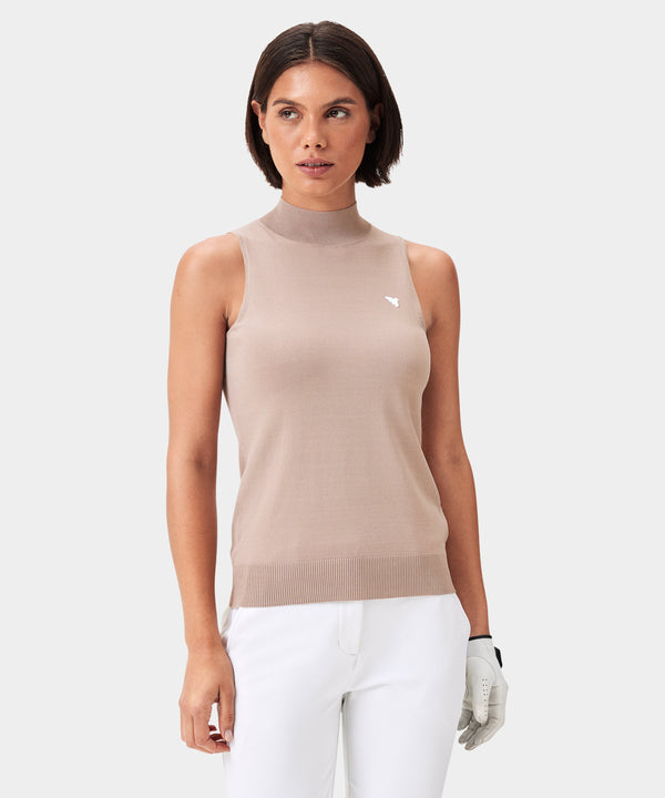 Kayla Air Sleeveless Top - Tan