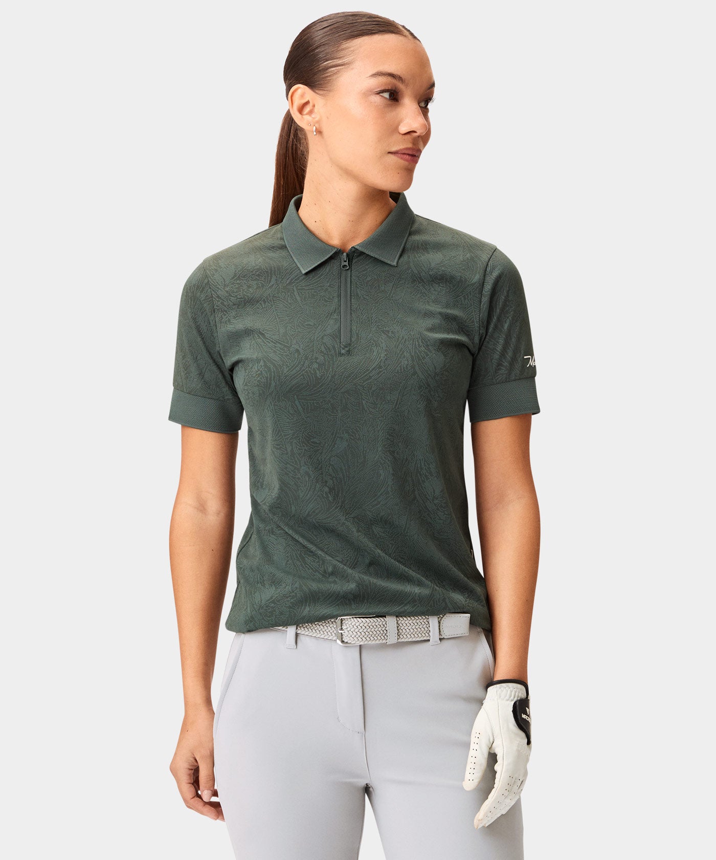 Lace Green Paisley Zip Shirt