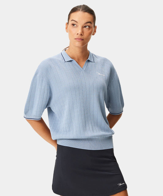 Light Blue Range Knit Shirt Macade Golf