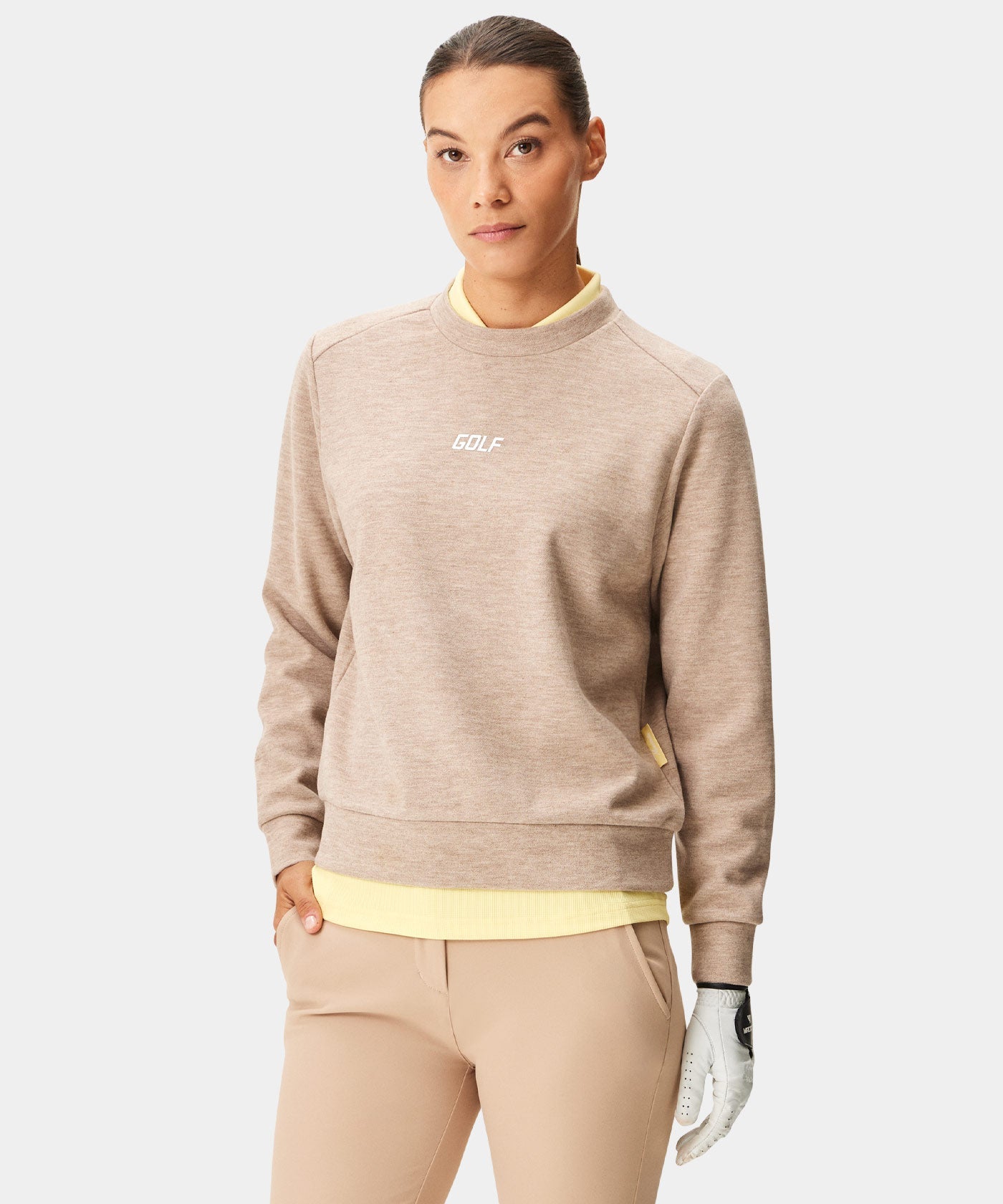 Maya Brown Cropped Pullover Macade Golf